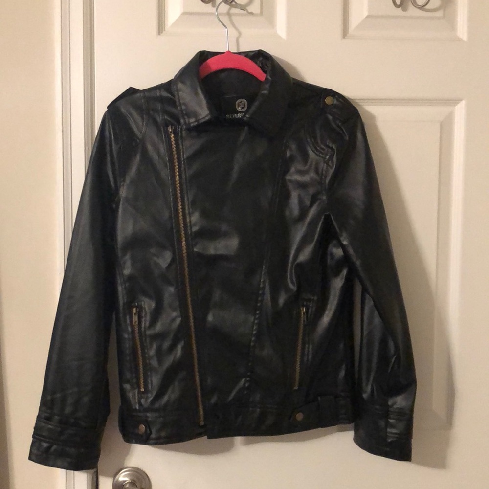 Reverie Uomo Men’s Black Pleather Jacket